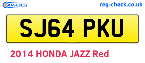 SJ64PKU are the vehicle registration plates.