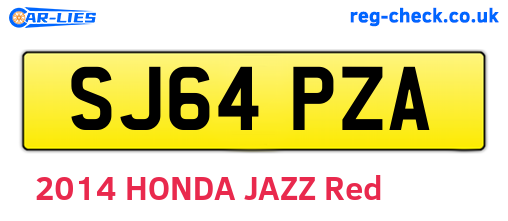 SJ64PZA are the vehicle registration plates.