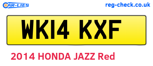 WK14KXF are the vehicle registration plates.