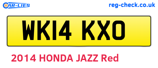 WK14KXO are the vehicle registration plates.