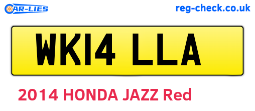 WK14LLA are the vehicle registration plates.