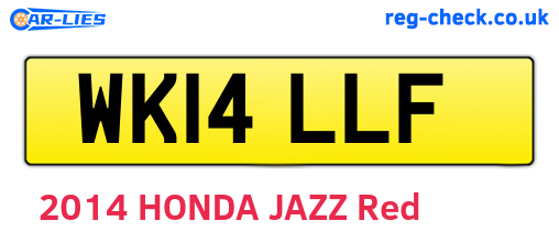 WK14LLF are the vehicle registration plates.