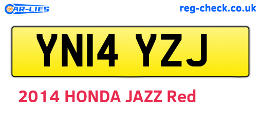 YN14YZJ are the vehicle registration plates.