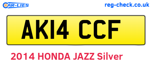 AK14CCF are the vehicle registration plates.