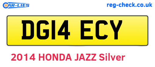 DG14ECY are the vehicle registration plates.