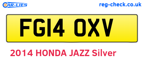 FG14OXV are the vehicle registration plates.