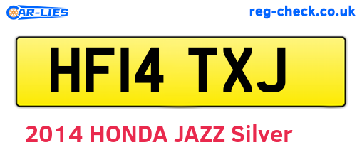 HF14TXJ are the vehicle registration plates.