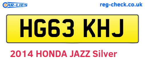 HG63KHJ are the vehicle registration plates.