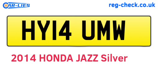 HY14UMW are the vehicle registration plates.