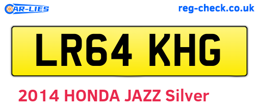 LR64KHG are the vehicle registration plates.
