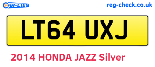 LT64UXJ are the vehicle registration plates.