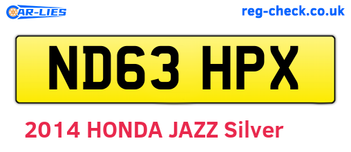 ND63HPX are the vehicle registration plates.
