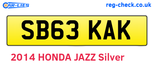 SB63KAK are the vehicle registration plates.
