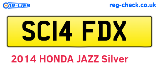 SC14FDX are the vehicle registration plates.