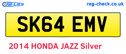 SK64EMV are the vehicle registration plates.