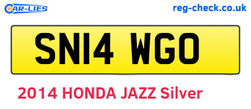 SN14WGO are the vehicle registration plates.