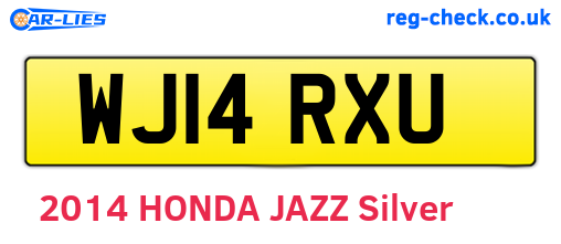 WJ14RXU are the vehicle registration plates.
