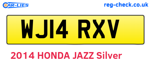 WJ14RXV are the vehicle registration plates.
