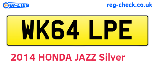 WK64LPE are the vehicle registration plates.