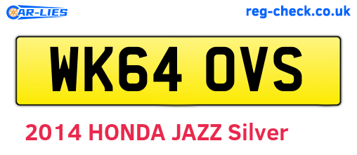 WK64OVS are the vehicle registration plates.