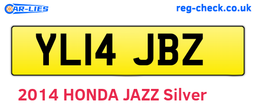 YL14JBZ are the vehicle registration plates.