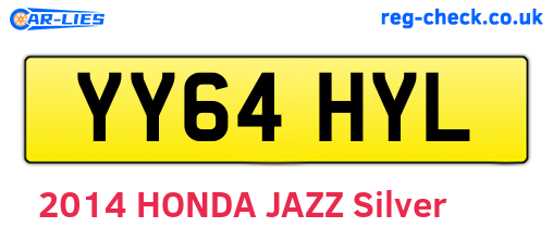 YY64HYL are the vehicle registration plates.