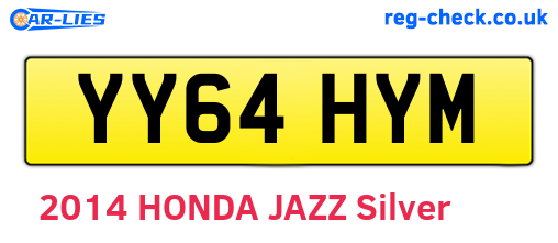 YY64HYM are the vehicle registration plates.
