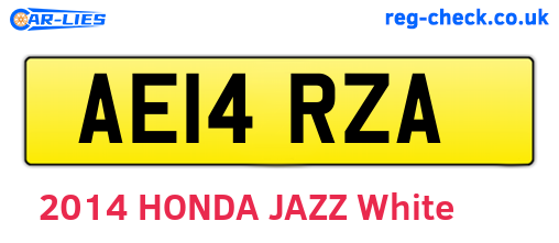 AE14RZA are the vehicle registration plates.