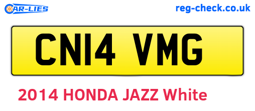 CN14VMG are the vehicle registration plates.