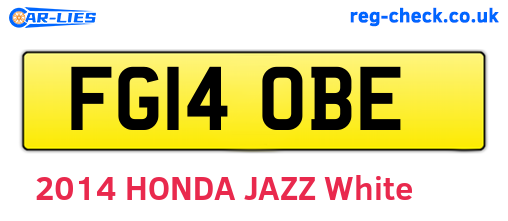 FG14OBE are the vehicle registration plates.