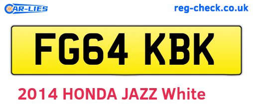 FG64KBK are the vehicle registration plates.