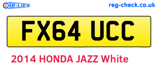 FX64UCC are the vehicle registration plates.