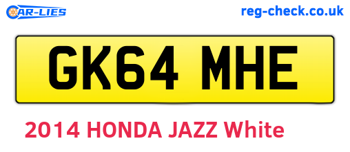 GK64MHE are the vehicle registration plates.