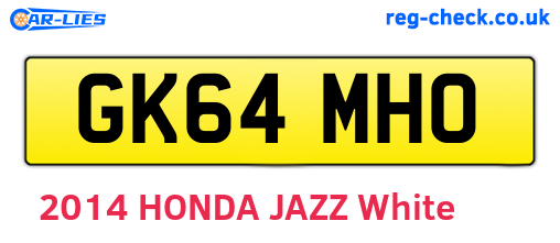 GK64MHO are the vehicle registration plates.