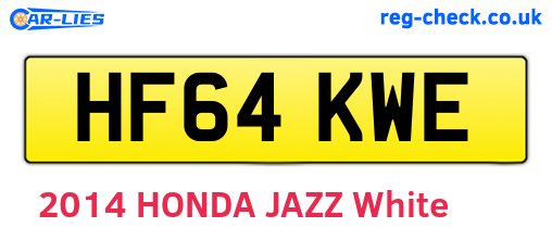 HF64KWE are the vehicle registration plates.