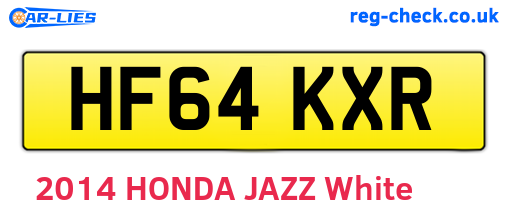HF64KXR are the vehicle registration plates.