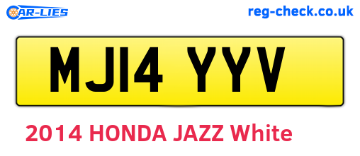 MJ14YYV are the vehicle registration plates.