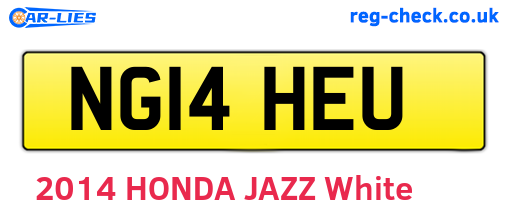 NG14HEU are the vehicle registration plates.