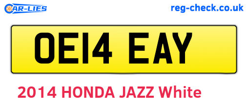 OE14EAY are the vehicle registration plates.