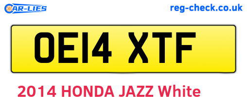 OE14XTF are the vehicle registration plates.