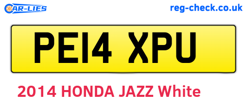 PE14XPU are the vehicle registration plates.