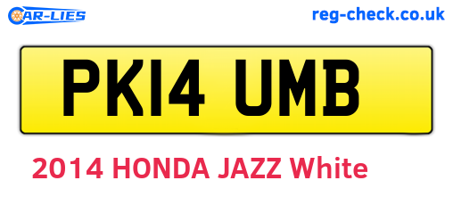 PK14UMB are the vehicle registration plates.