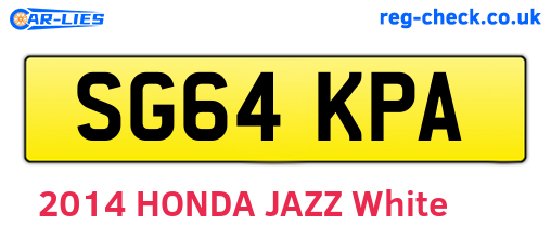 SG64KPA are the vehicle registration plates.