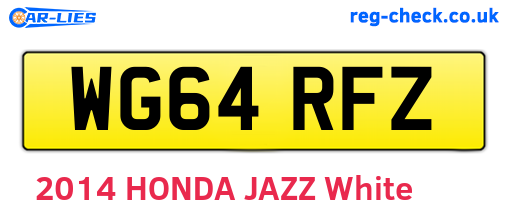 WG64RFZ are the vehicle registration plates.