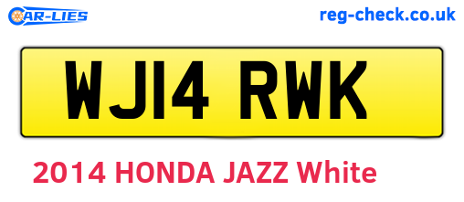 WJ14RWK are the vehicle registration plates.