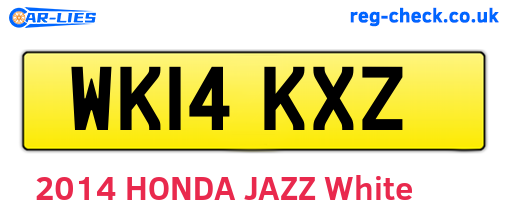 WK14KXZ are the vehicle registration plates.