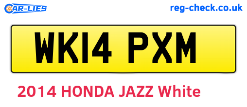 WK14PXM are the vehicle registration plates.