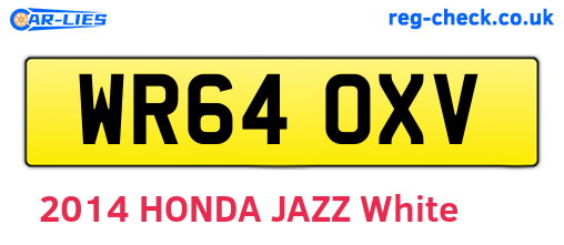 WR64OXV are the vehicle registration plates.