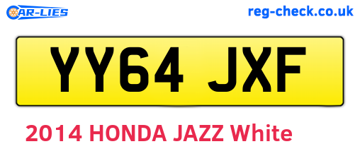 YY64JXF are the vehicle registration plates.