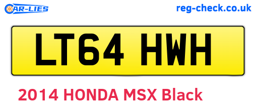 LT64HWH are the vehicle registration plates.